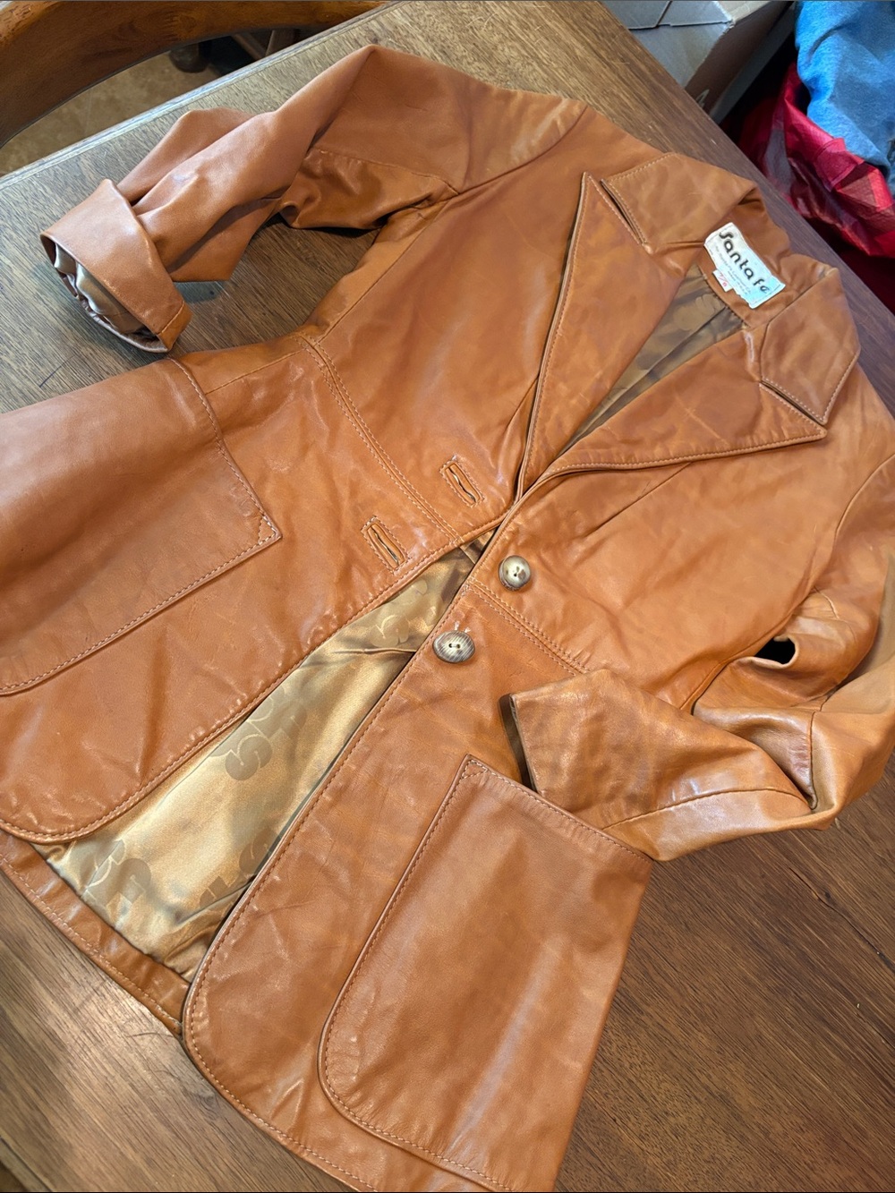 Women's tam Leather Blazer Jacket read listing